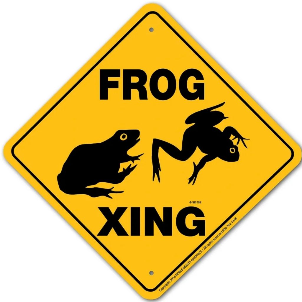Noble Beasts - Frog X-ing Sign