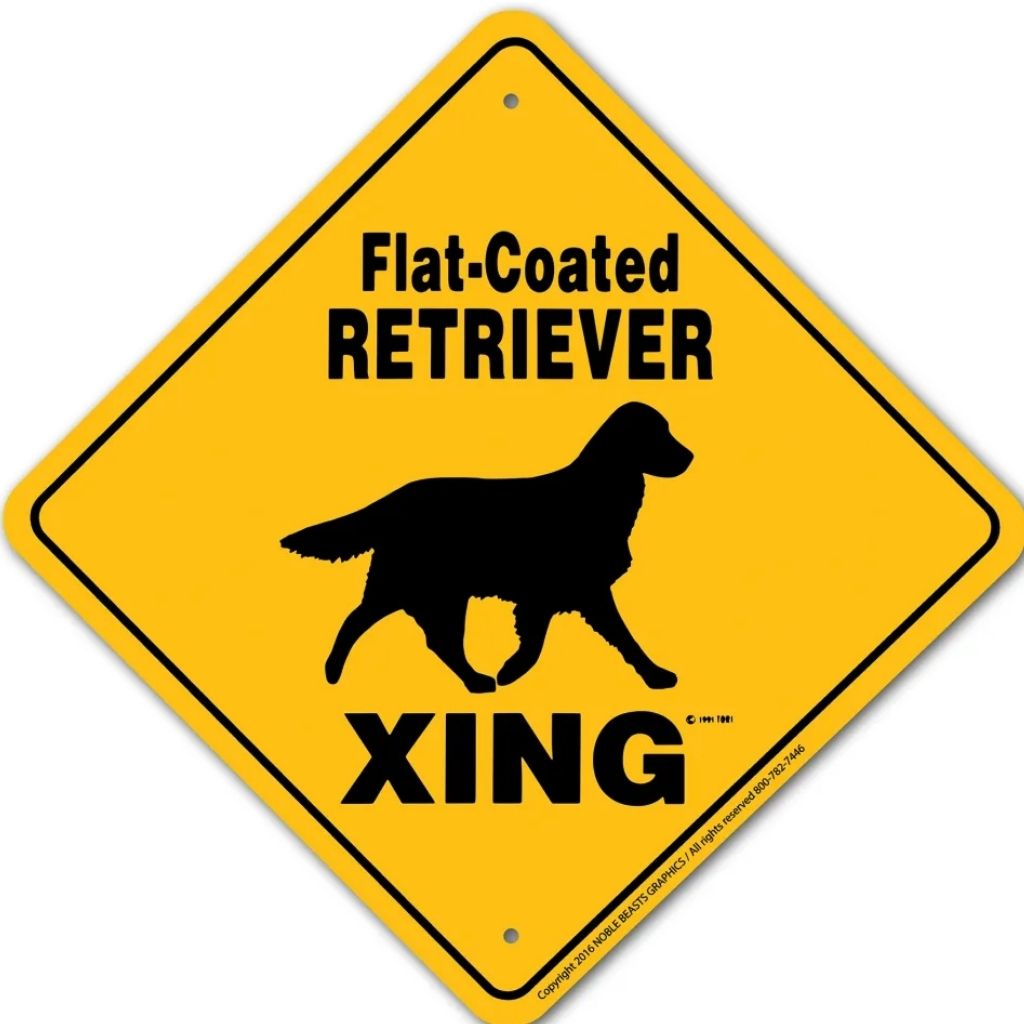 Noble Beasts - Flat Coated Retriever X-ing Sign