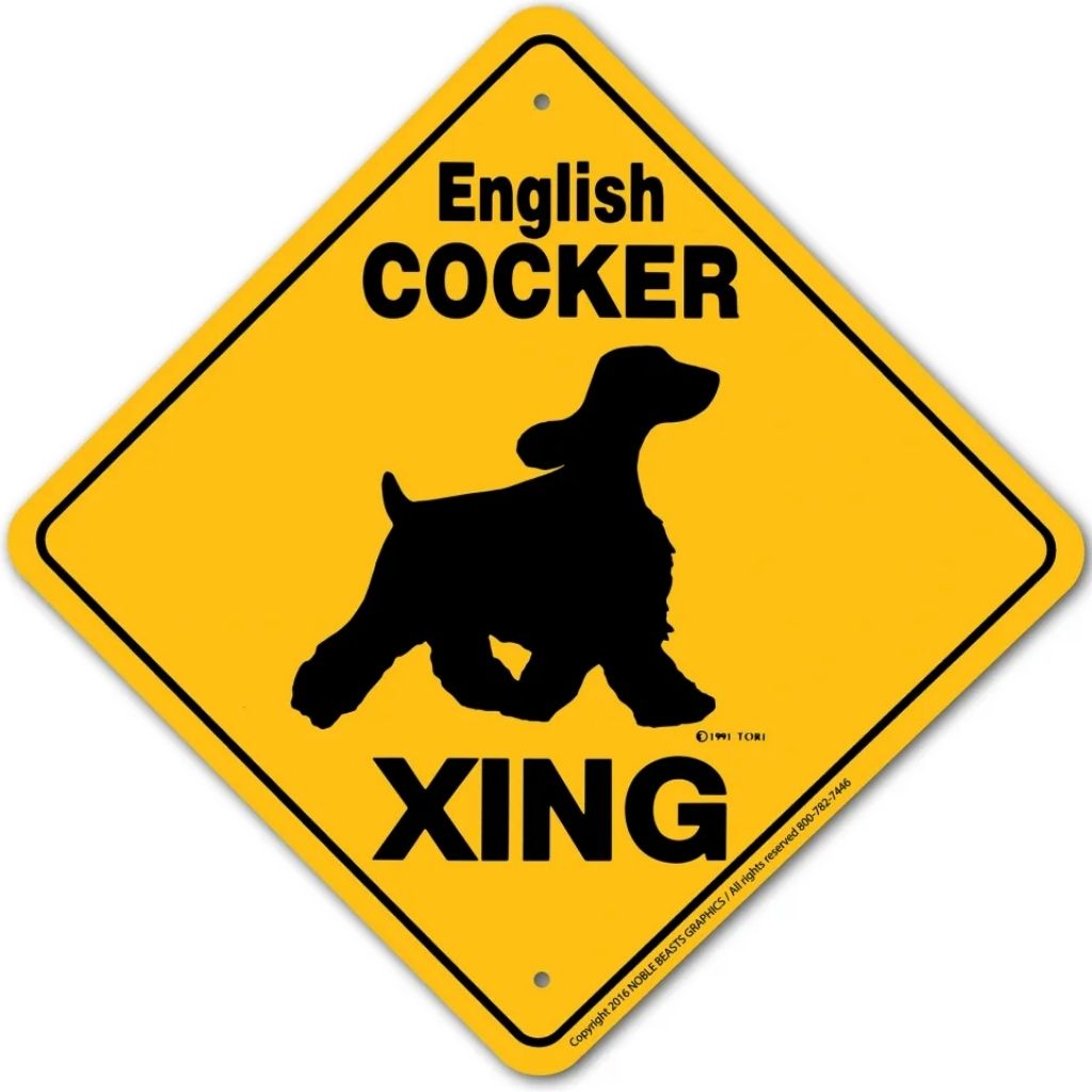 Noble Beasts - English Cocker Spaniel X-ing Sign