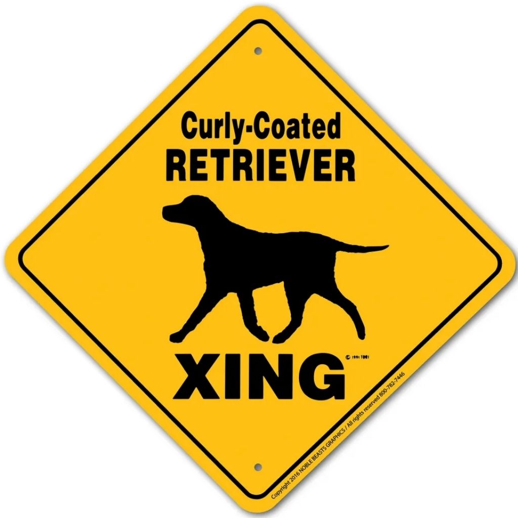 Noble Beasts - Curly Coated Retriever X-ing Sign