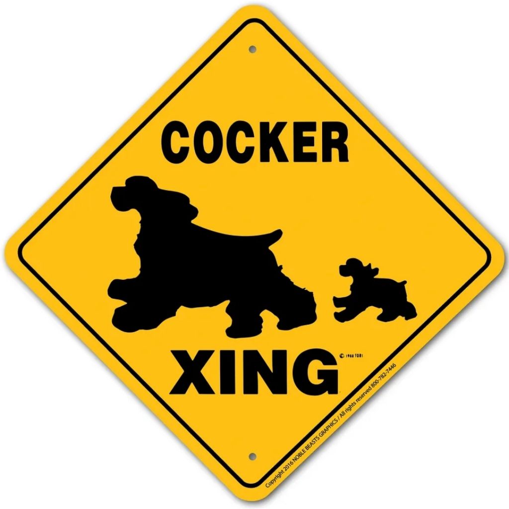 Noble Beasts - Cocker Spaniel X-ing Sign