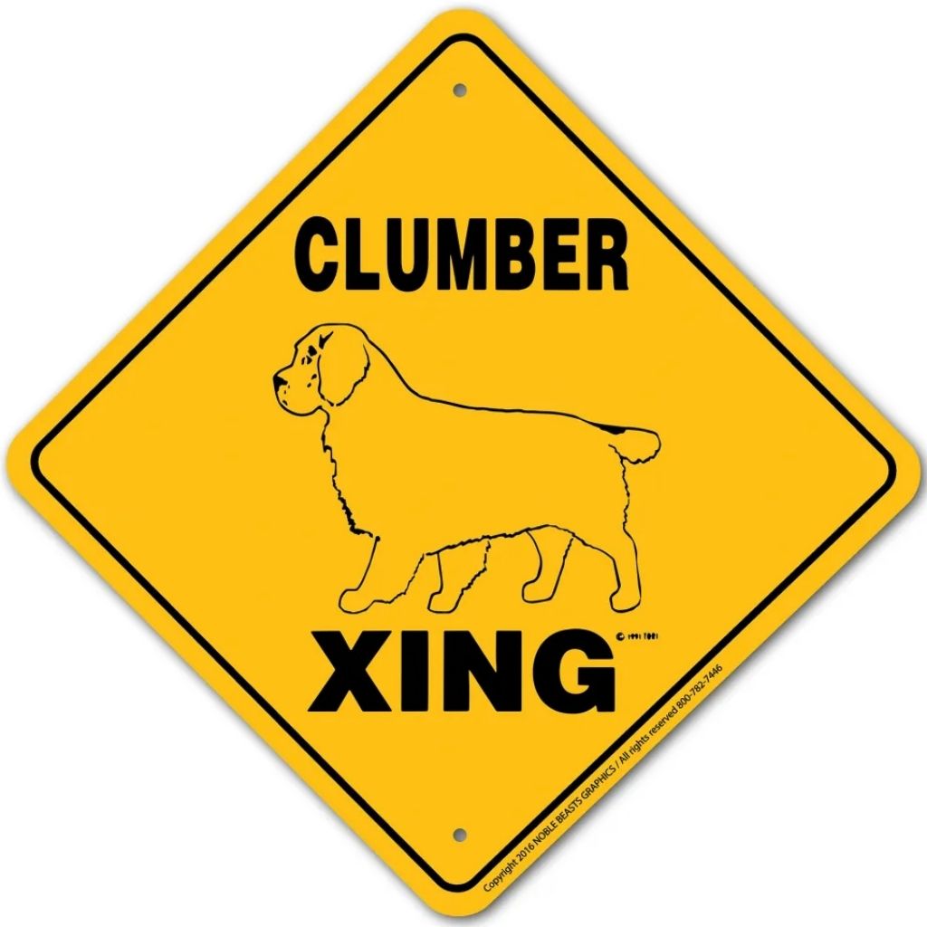 Noble Beasts - Clumber Spaniel X-ing Sign
