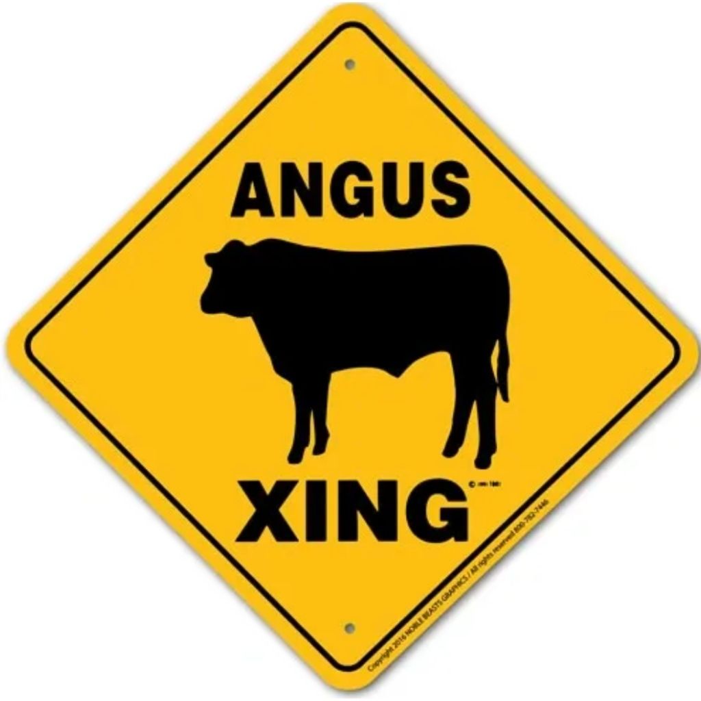 Noble Beasts - Angus Cow X-ing Sign
