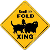 Noble Beasts - Scottish Fold Cat X-ing Sign