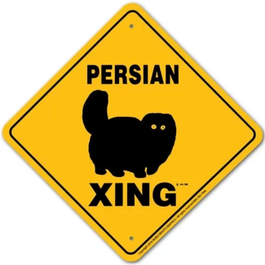Noble Beasts - Persian Cat X-ing Sign