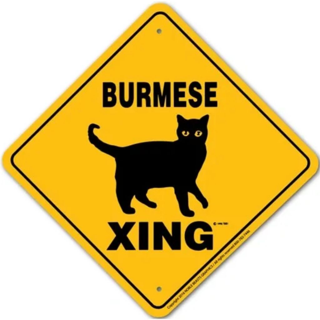 Noble Beasts - Burmese Cat X-ing Sign