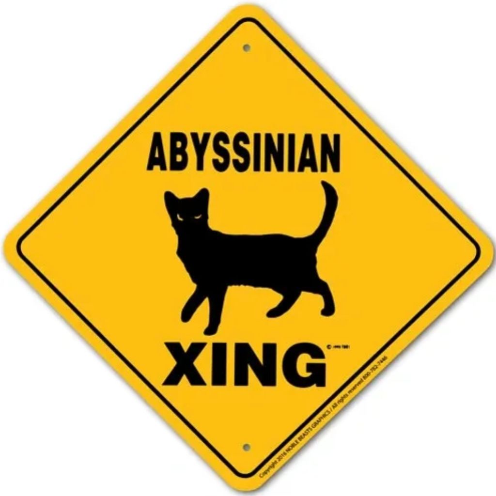 Noble Beasts - Abyssinian Cat X-ing Sign