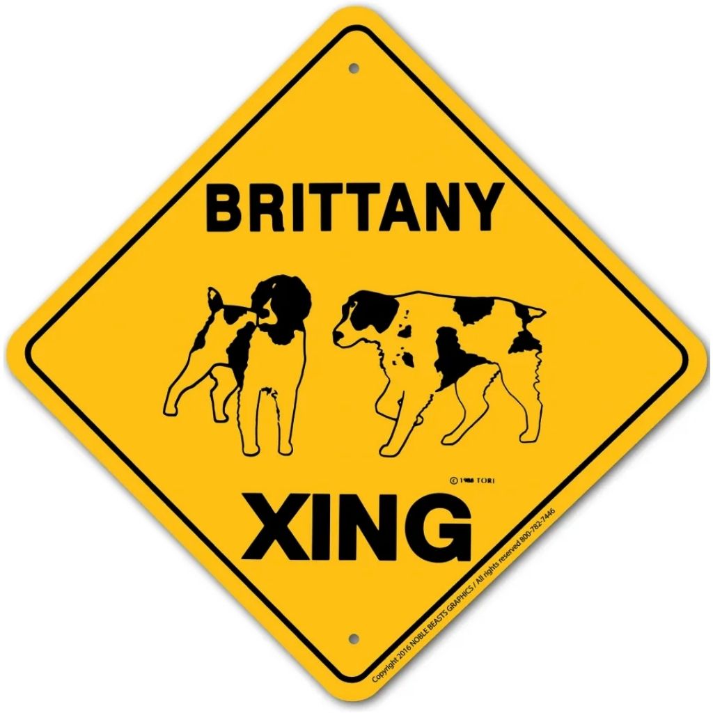 Noble Beasts - Brittany Spaniel X-ing Sign