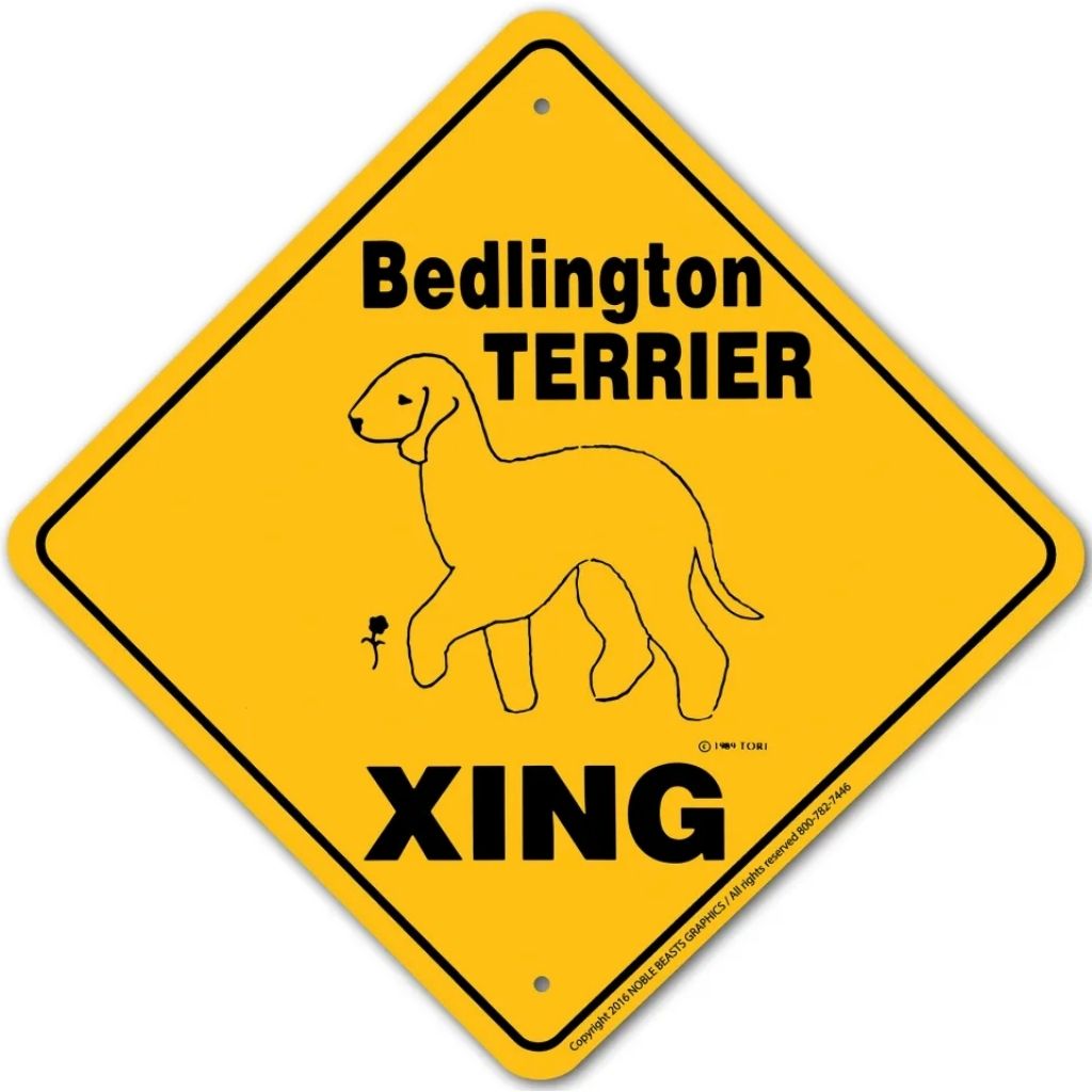 Noble Beasts - Bedlington Terrier X-ing Sign