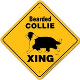 Noble Beasts - Bearded Collie X-ing Sign