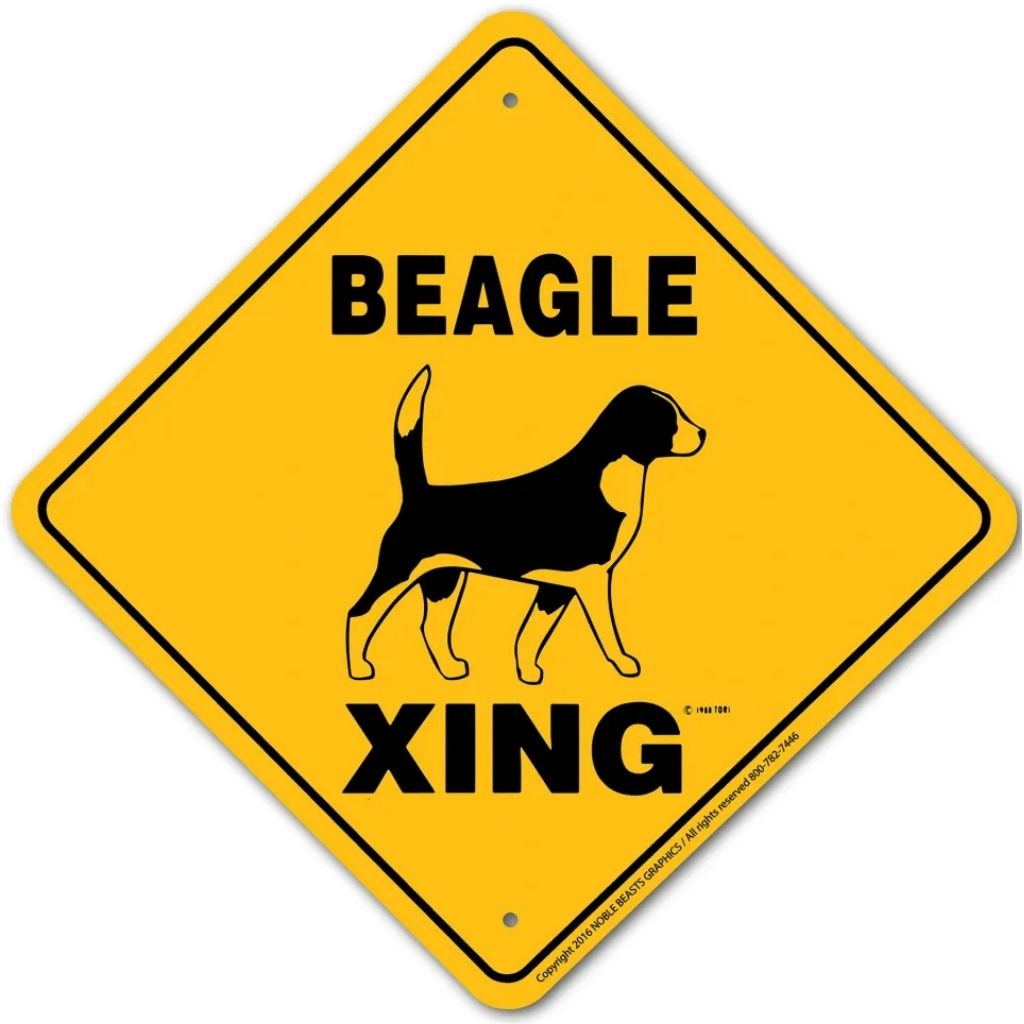 Noble Beasts - Beagle X-ing Sign