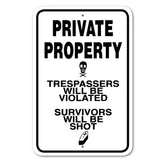 Noble Beasts - Private Property Trespassers will be Violated Sign