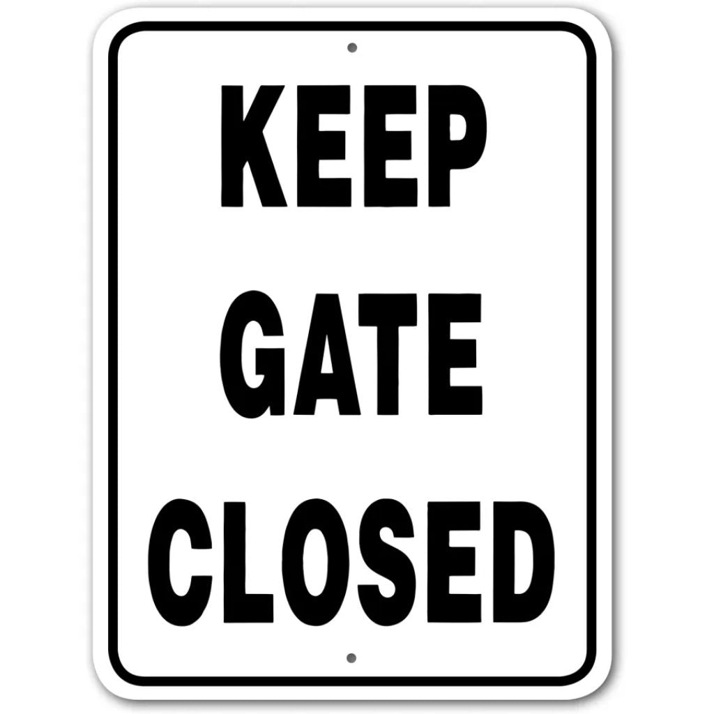 Noble Beasts - Keep Gate Closed Sign