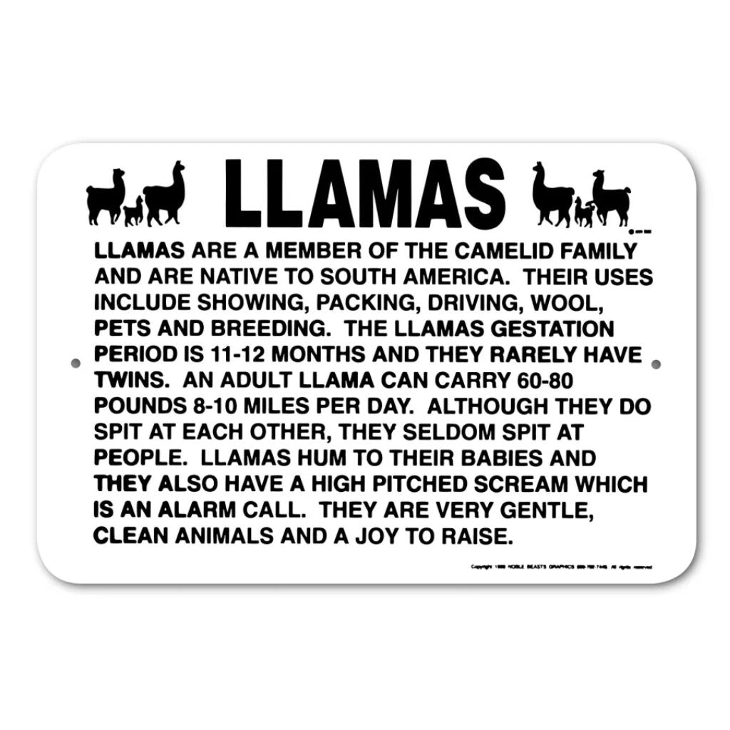 Noble Beasts - Information Llamas Sign