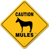 Noble Beasts - Caution Mules Sign