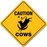 Noble Beasts - Caution Cows Sign