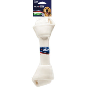 Pet Factory - Knotted Bone Rawhide 100% USA Beefhide