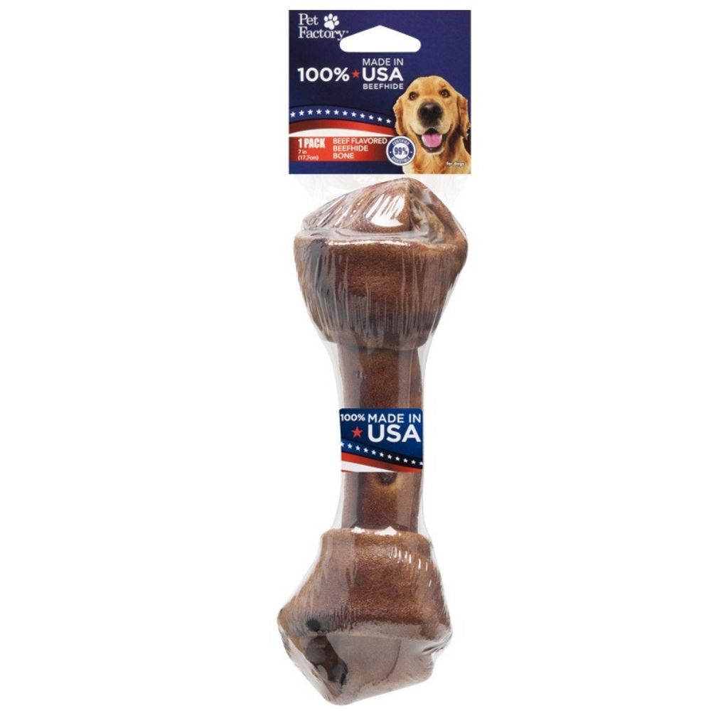 Pet Factory - Knotted Bone Rawhide Beef Flavor - Southern Agriculture 