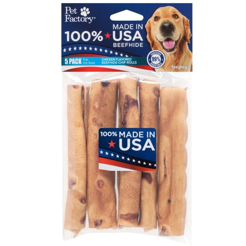 Pet Factory - Chip Rolls Rawhide 100% USA Beefhide - Southern Agriculture 