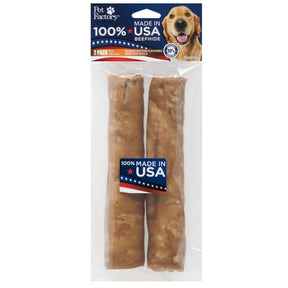 Pet Factory - Retriever Rolls Rawhide Medium 100% USA Beefhide 2 pk