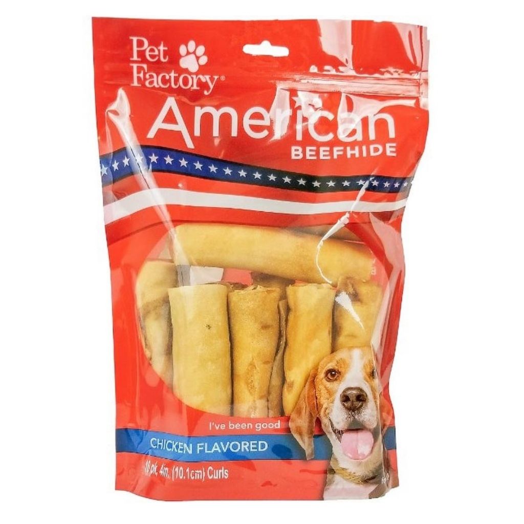 Pet Factory - Retriever Rolls Curls American Beefhide 4-5" 10 pk - Southern Agriculture 