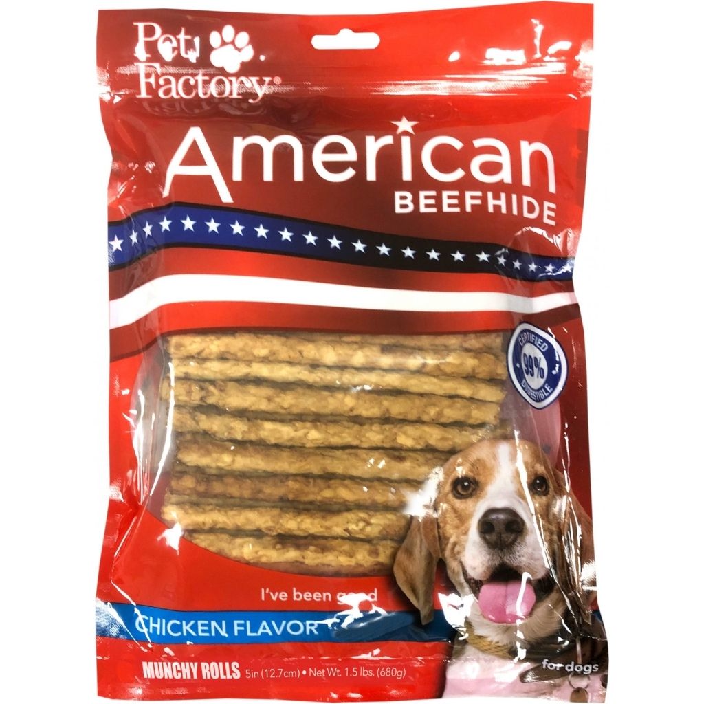Pet Factory - Munchy Mini Rolls Rawhide Beefhide Chicken 3" 100 pack - Southern Agriculture 