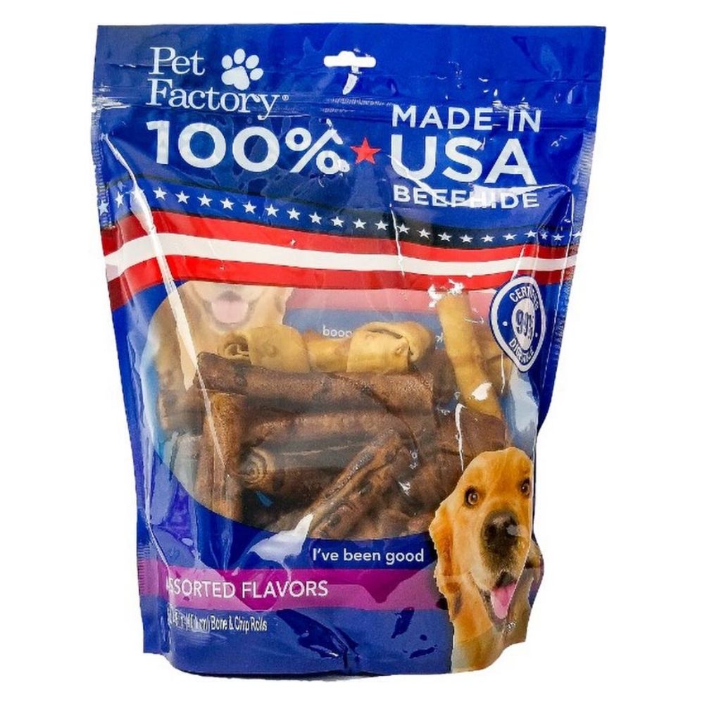 Pet Factory - Rawhide Assortment Small Dog Beefhide 4-5" 25 pack