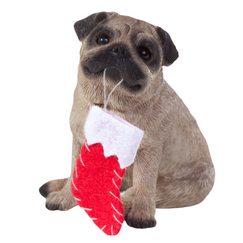 Sandicast - Ornament Pug Fawn Sitting