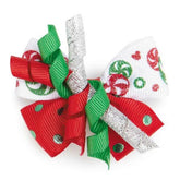 Pet Edge - Candy Dot Bow On Barrette- Dots & Candy W/Center Spirals