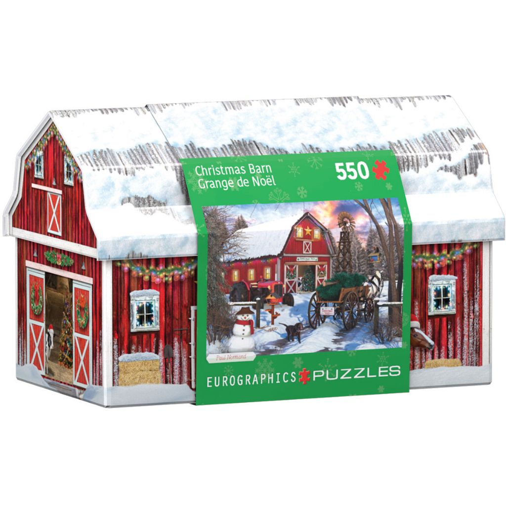 Eurographics Puzzles - Puzzle Christmas Barn Tin