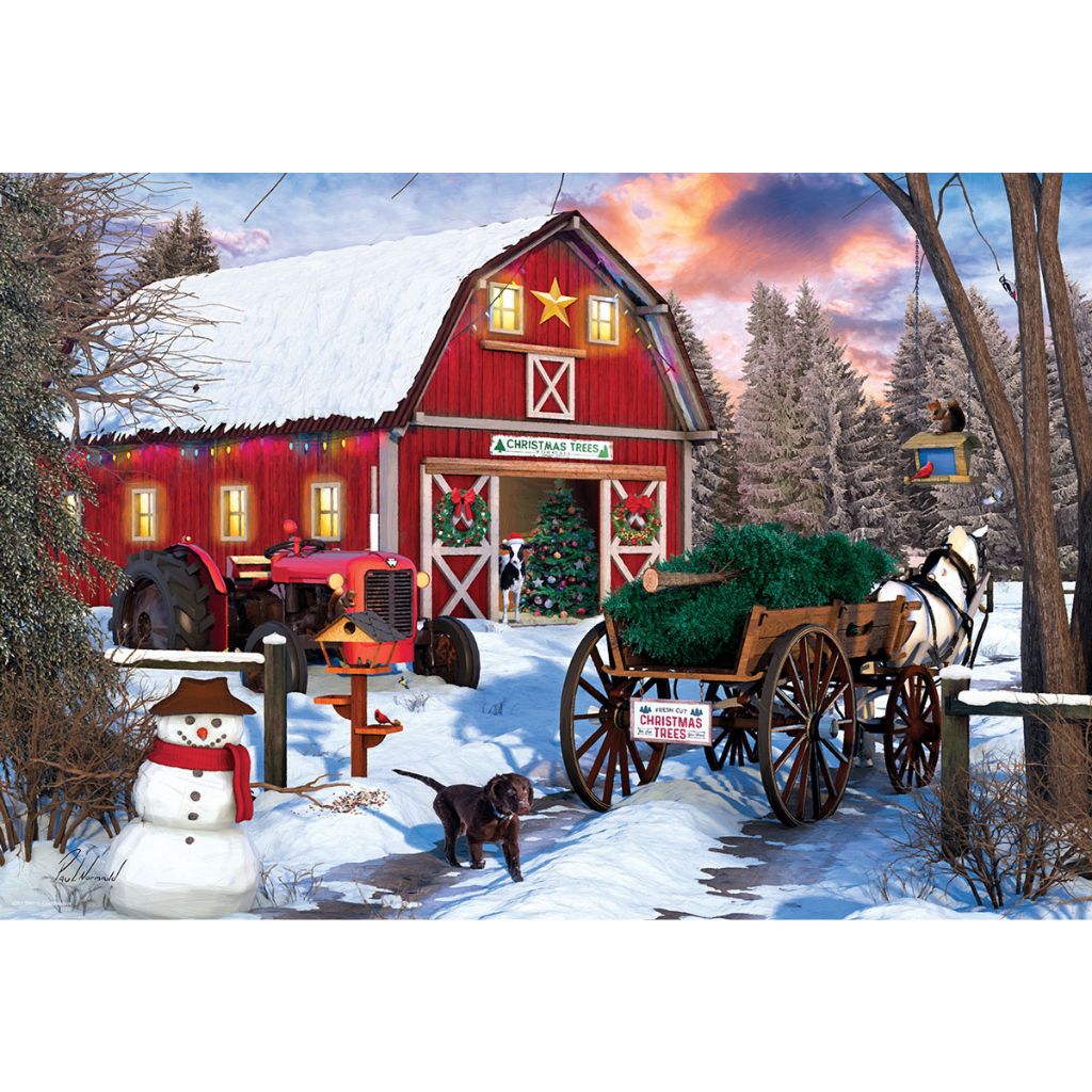 Eurographics Puzzles - Puzzle Christmas Barn Tin