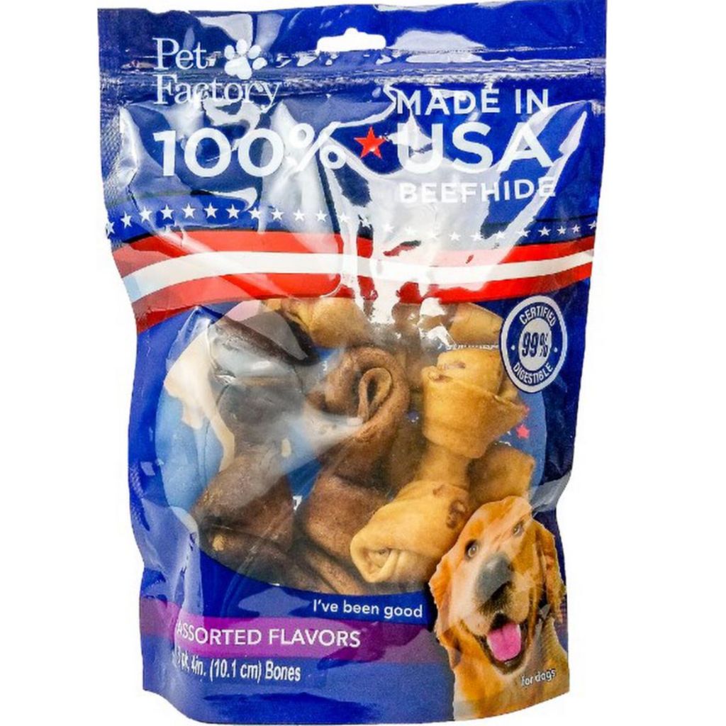 Pet Factory - Knotted Bones Rawhide Beef & Chicken 100% USA Beefhide - Southern Agriculture 