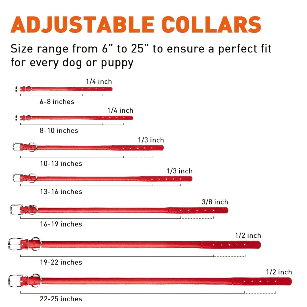 DogLine - Collar Leather Soft Round 1/4" x 8-10" - Southern Agriculture 