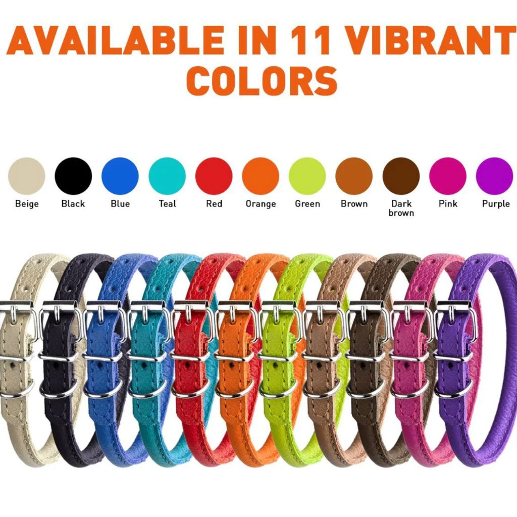 DogLine - Collar Leather Soft Round 1/4" x 8-10" - Southern Agriculture 