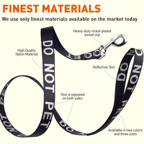 DogLine - Leash Nylon Reflective "DO NOT PET"