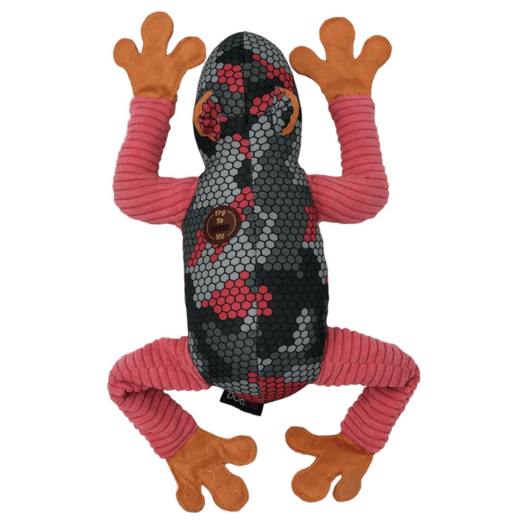 DogLine - Street Frog With Moving Legs When Squeaked/Cord/Nylon
