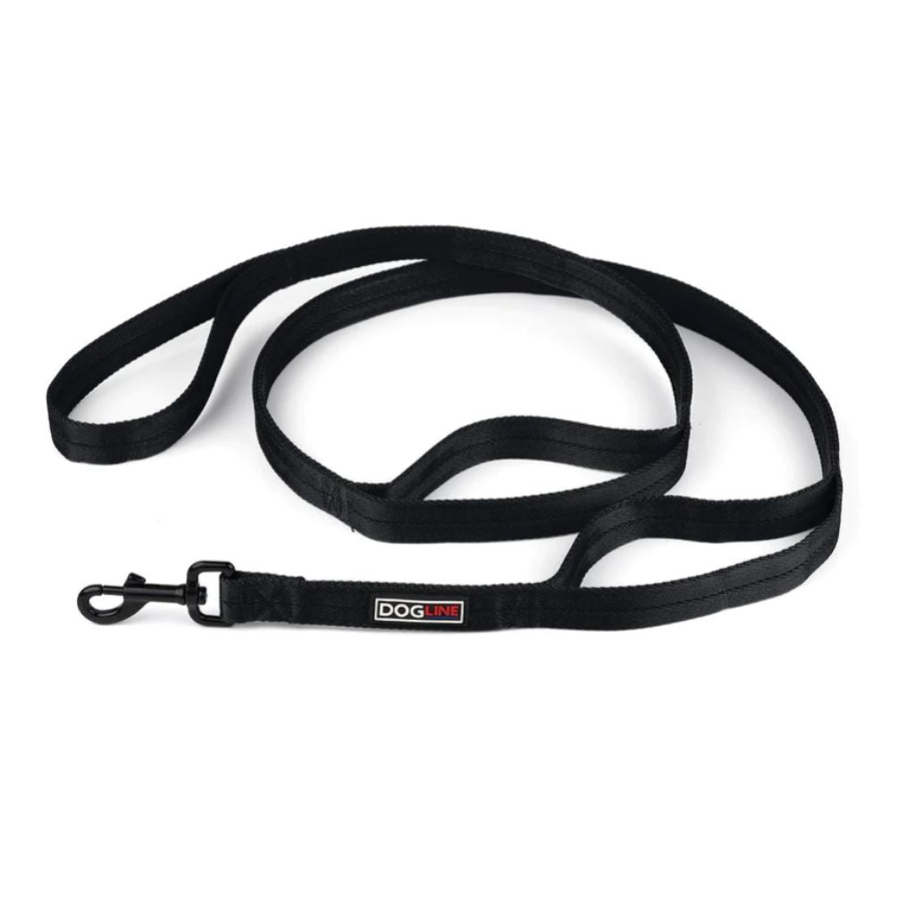DogLine - Leash Nylon Double Thick Multi Hidden Handles 1" x 6'