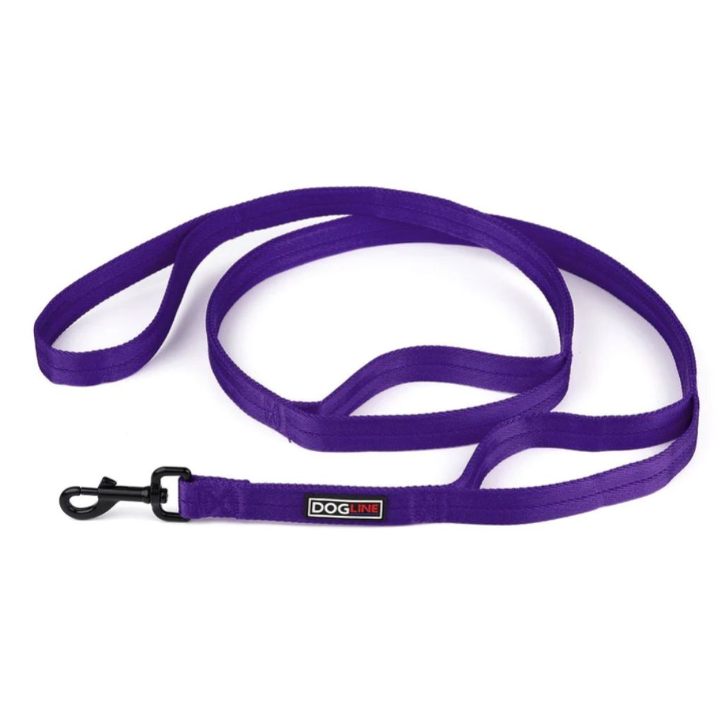 DogLine - Leash Nylon Double Thick Multi Hidden Handles 1" x 6'