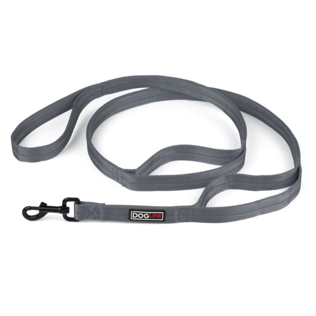 DogLine - Leash Nylon Double Thick Multi Hidden Handles 1" x 6'
