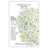 Botanical Interests, Inc. - Alyssum Sweet Tiny Tim Seeds