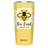 Kerusso - Travel Mug w/ Lid- Bee Kind Yellow w/ Bee