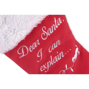 P.L.A.Y Pet Lifestyle And You - Merry Woofmas Stocking With Fabric Bone-Santa I Can Explain