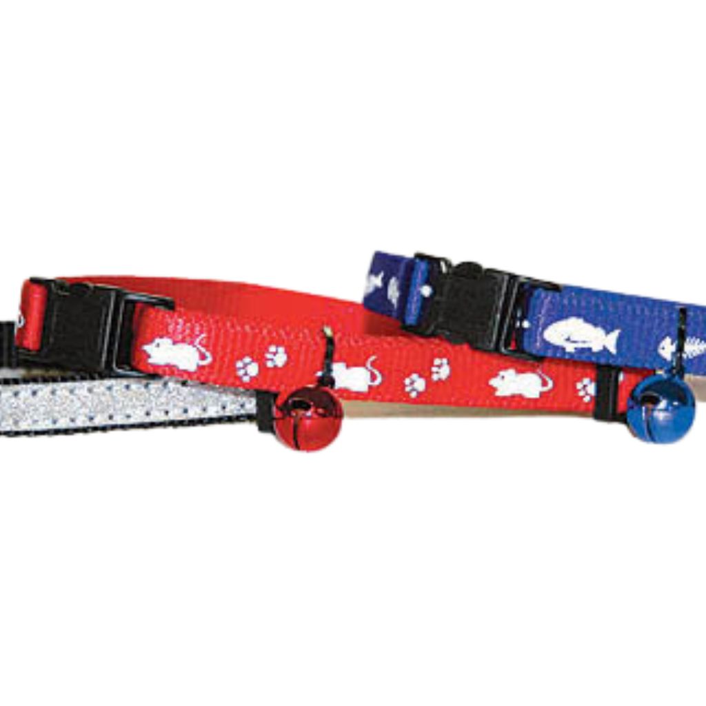 Leather Brothers - Cat Collar Nylon Adjustable with Reflective Mice