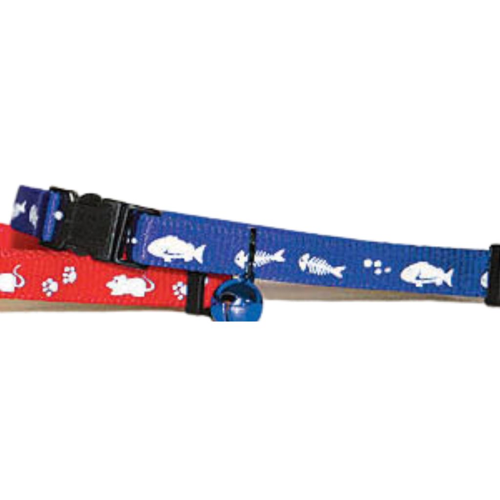 Leather Brothers - Cat Collar Nylon Adjustable with Reflective Fish
