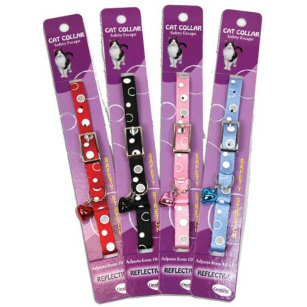 Leather Brothers - Cat Collar Nylon Reflective Bubbles and Bell