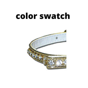 Leather Brothers - Collar Vinyl W/ Rhinestones & Center Dee Ring Gold