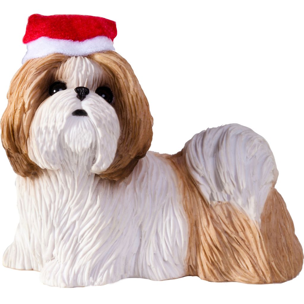Sandicast - Ornament Shih Tzu Gold/White/ Hat