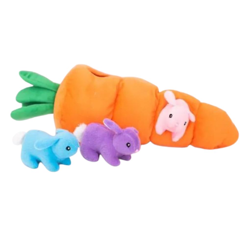 ZippyPaws - Burrow Easter Carrot w/ 3 Bunnies - Southern Agriculture 