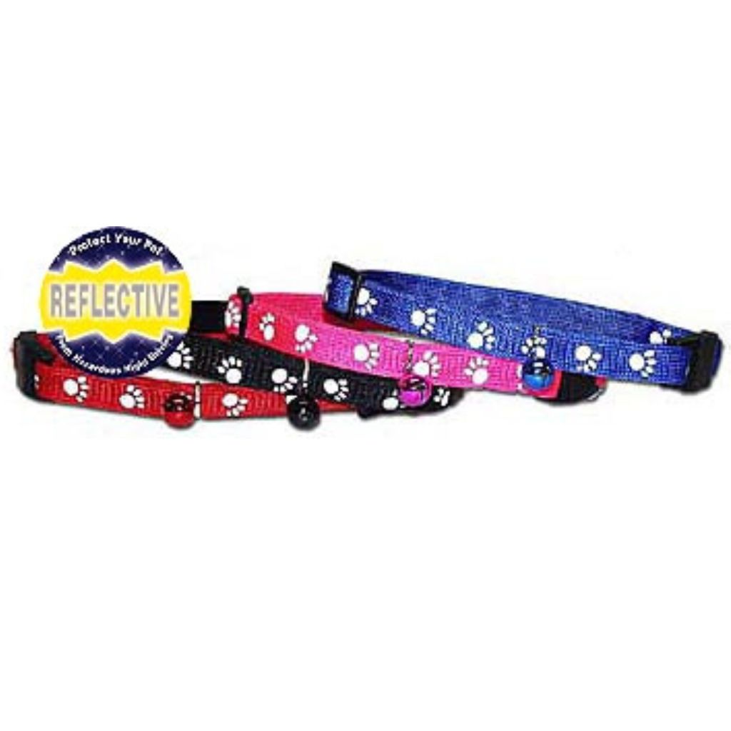 Leather Brothers - Cat Collar Nylon Adjustable with Reflective Paws