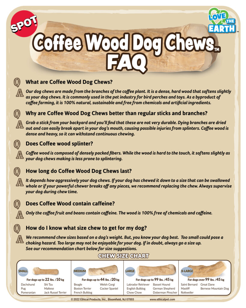 Ethical Pet Products - Coffee Wood Chew - Love The Earth
